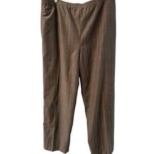 Eskandar Wool Stripe Taupe Pull On Woman Pants Size M-L